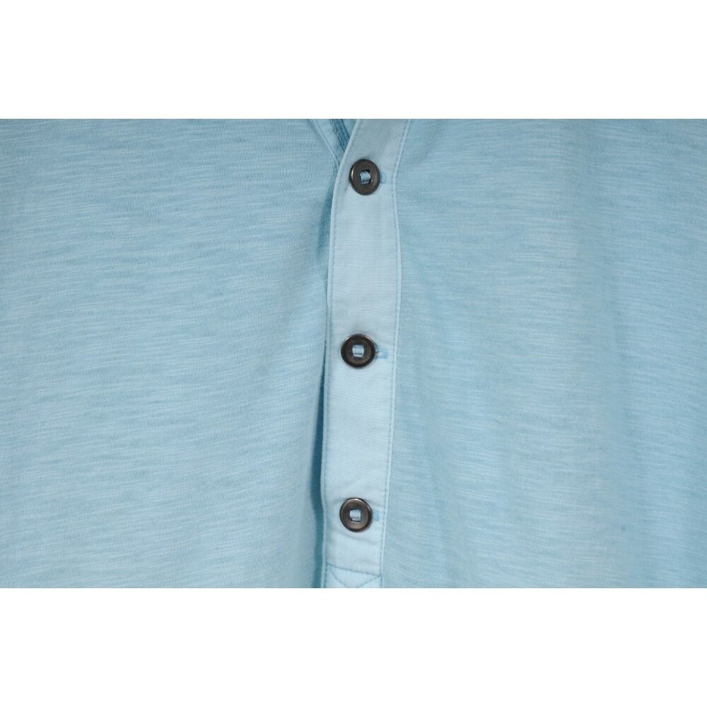 Theory Men Polo Medium Light Sky Blue Four Button 100% Cotton Short Sleeve Shirt - Picture 3 of 7